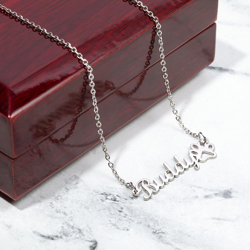 Dog Lover Paw Print Personalized Name Necklace Happy St. Paw-trick's Day - Mallard Moon Gift Shop