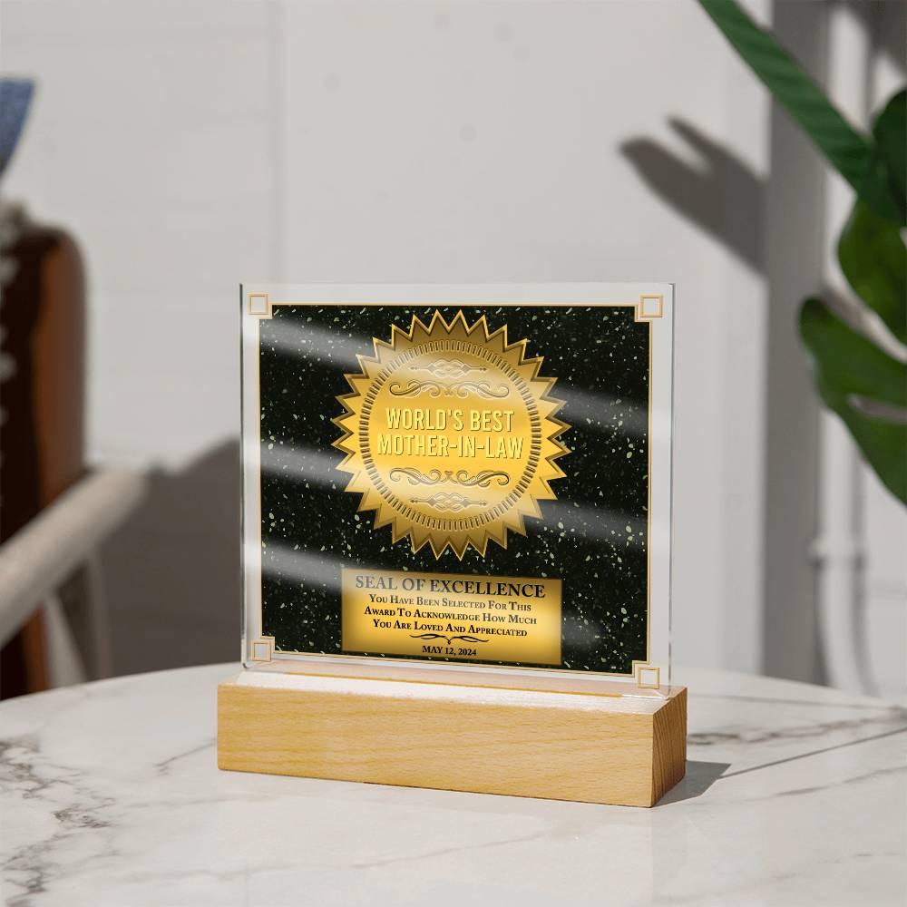 Mother-in-law Seal of Excellence Acrylic Plaque Mother's Day Gift - Mallard Moon Gift Shop