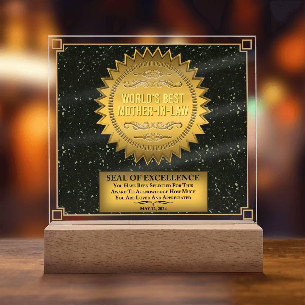 Mother-in-law Seal of Excellence Acrylic Plaque Mother's Day Gift - Mallard Moon Gift Shop