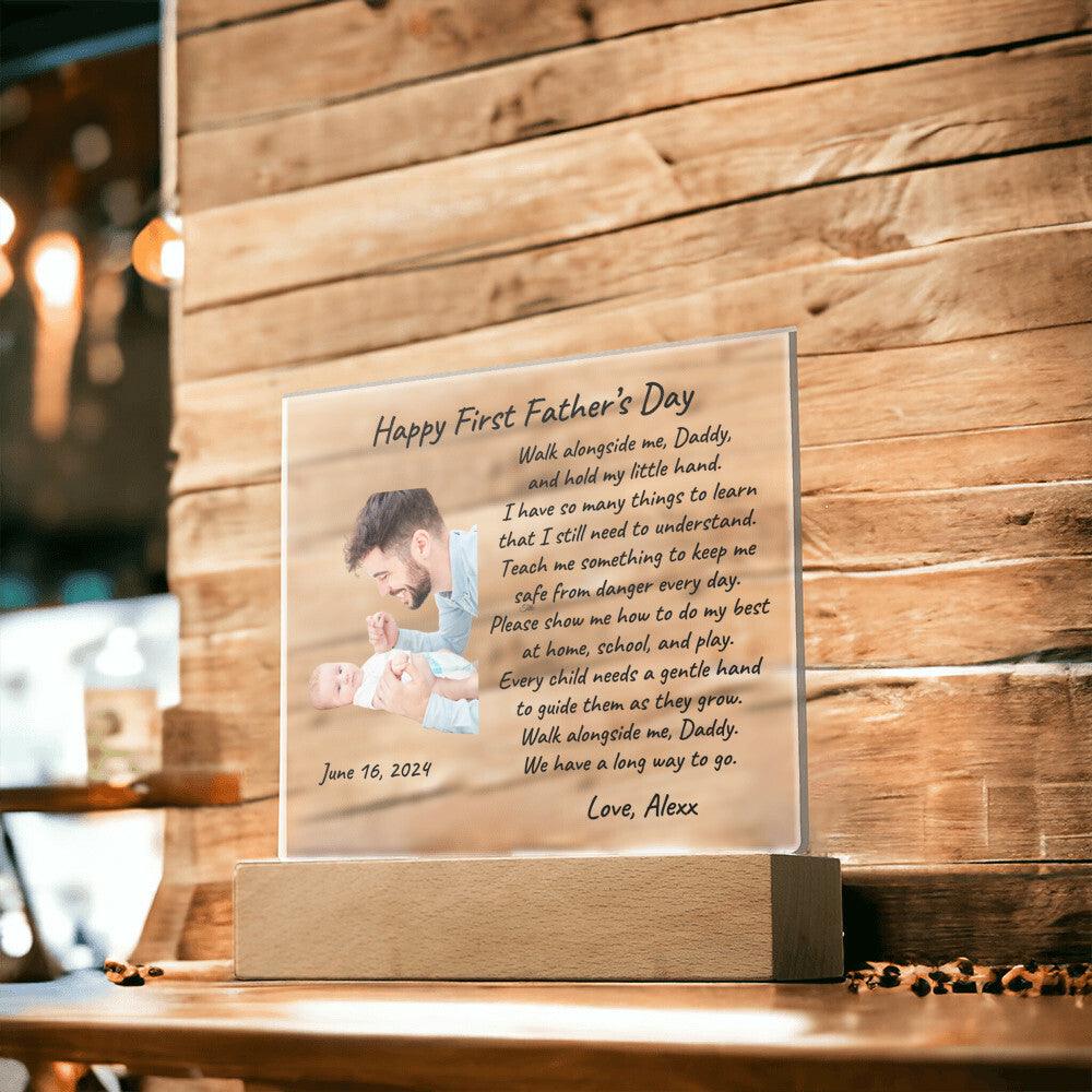First Father's Day Custom Photo Upload Acrylic Plaque - Mallard Moon Gift Shop