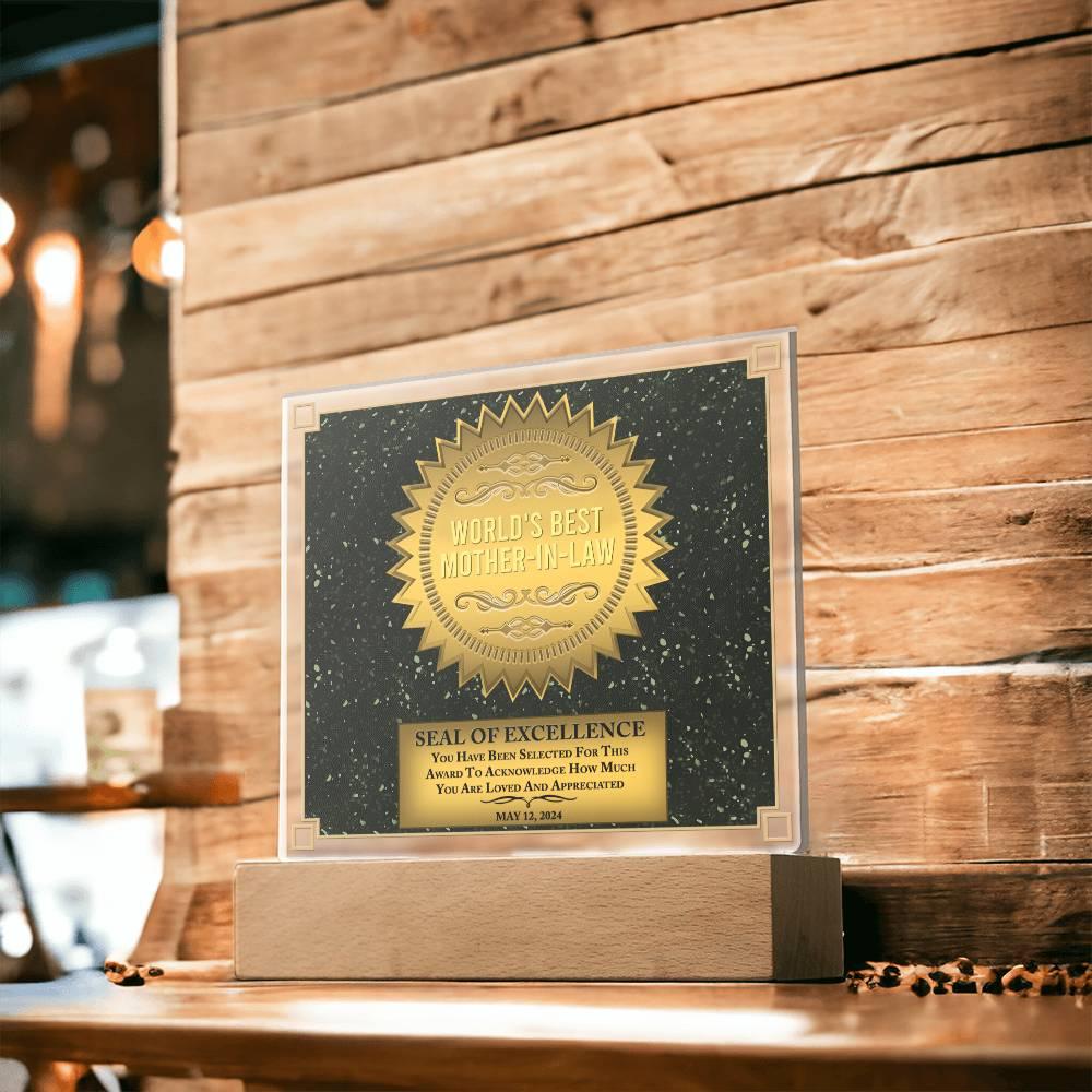 Mother-in-law Seal of Excellence Acrylic Plaque Mother's Day Gift - Mallard Moon Gift Shop