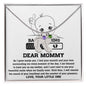 Dear Mommy Your Little One Can't Wait to See your Smile Engraved Name Baby Feet Pendant Necklace with Birthstone - Mallard Moon Gift Shop