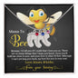 Mama To Bee Love, Kisses and Kicks from your Tummy Engraved Name Baby Feet Charm Necklace with Birthstone - Mallard Moon Gift Shop