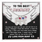 Best Mommy Pregnancy Gift Love from the Bump Engraved Name Baby Feet Pendant Necklace with Birthstone - Mallard Moon Gift Shop