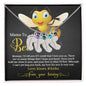Mama To Bee Love, Kisses and Kicks from your Tummy Engraved Name Baby Feet Charm Necklace with Birthstone - Mallard Moon Gift Shop
