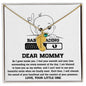 Dear Mommy Your Little One Can't Wait to See your Smile Engraved Name Baby Feet Pendant Necklace with Birthstone - Mallard Moon Gift Shop