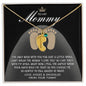 Gift for New Mom Engraved Name Baby Feet Pendant Necklace with Birthstone - I Love You with My Smile - Mallard Moon Gift Shop