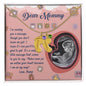 Dear Mommy I Am On My Way Baby Feet Engraved Name Charm Pendant Necklace with Birthstone - Mallard Moon Gift Shop