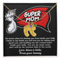 Supermom Love, Kisses and Kicks From Your Tummy Engraved Name Baby Feet Pendant Necklace with Birthstone - Mallard Moon Gift Shop