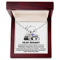 Dear Mommy Your Little One Can't Wait to See your Smile Engraved Name Baby Feet Pendant Necklace with Birthstone - Mallard Moon Gift Shop