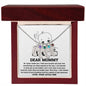 Dear Mommy Your Little One Can't Wait to See your Smile Engraved Name Baby Feet Pendant Necklace with Birthstone - Mallard Moon Gift Shop