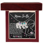 Mom-To-Be Love and Kisses From the Bump Engraved Name Baby Feet Pendant Necklace with Birthstone - Mallard Moon Gift Shop