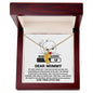 Dear Mommy Your Little One Can't Wait to See your Smile Engraved Name Baby Feet Pendant Necklace with Birthstone - Mallard Moon Gift Shop
