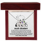 Dear Mommy Your Little One Can't Wait to See your Smile Engraved Name Baby Feet Pendant Necklace with Birthstone - Mallard Moon Gift Shop