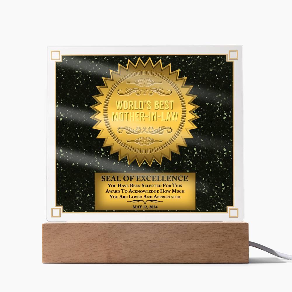 Mother-in-law Seal of Excellence Acrylic Plaque Mother's Day Gift - Mallard Moon Gift Shop