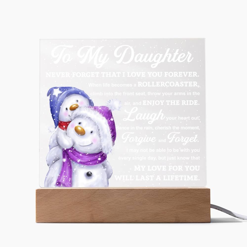 Daughter Gift - Enjoy The Ride Acrylic Square Plaque with LED Wooden Base - Mallard Moon Gift Shop