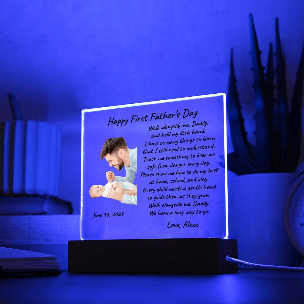 First Father's Day Custom Photo Upload Acrylic Plaque - Mallard Moon Gift Shop