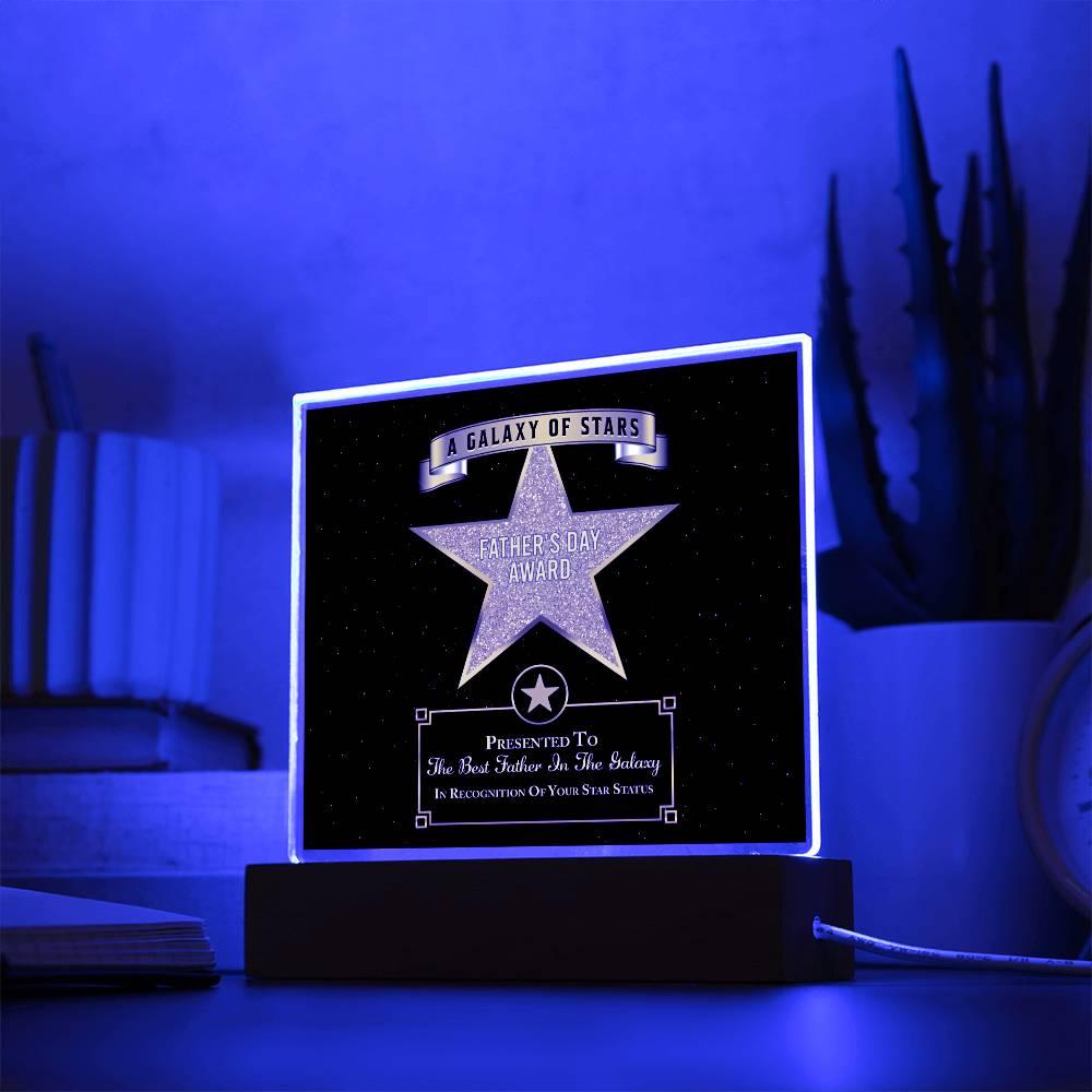 Father's Day Award for Best Father in the Galaxy Acrylic Plaque - Mallard Moon Gift Shop