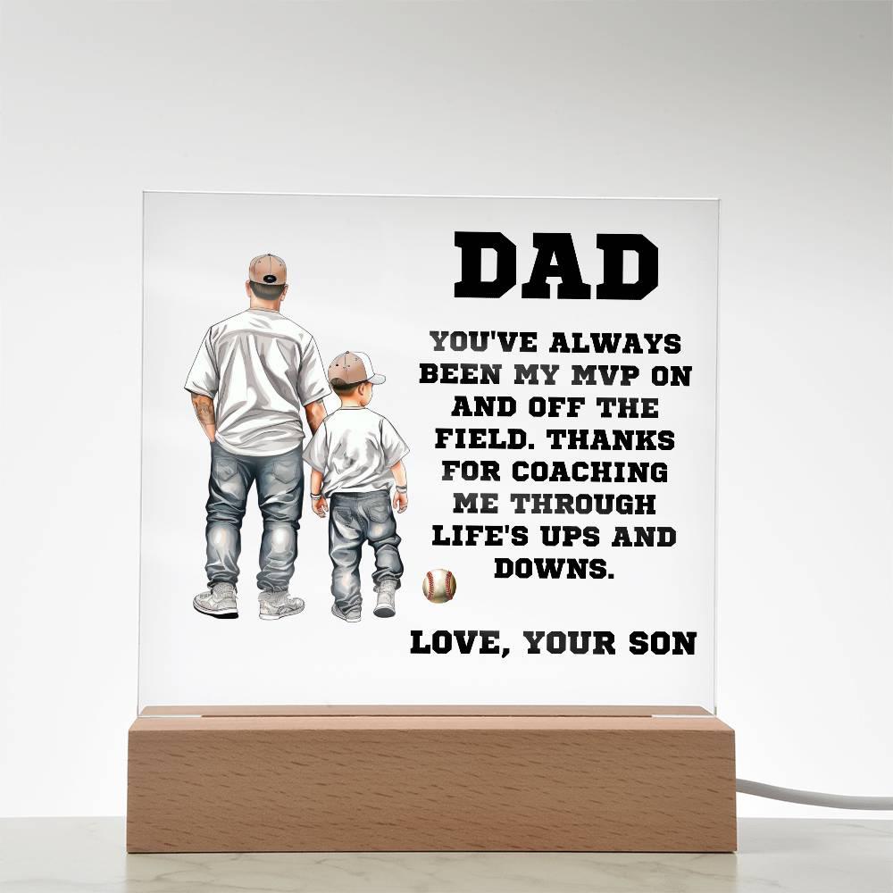 Father and Son Baseball Personalized Acrylic Plaque - Mallard Moon Gift Shop