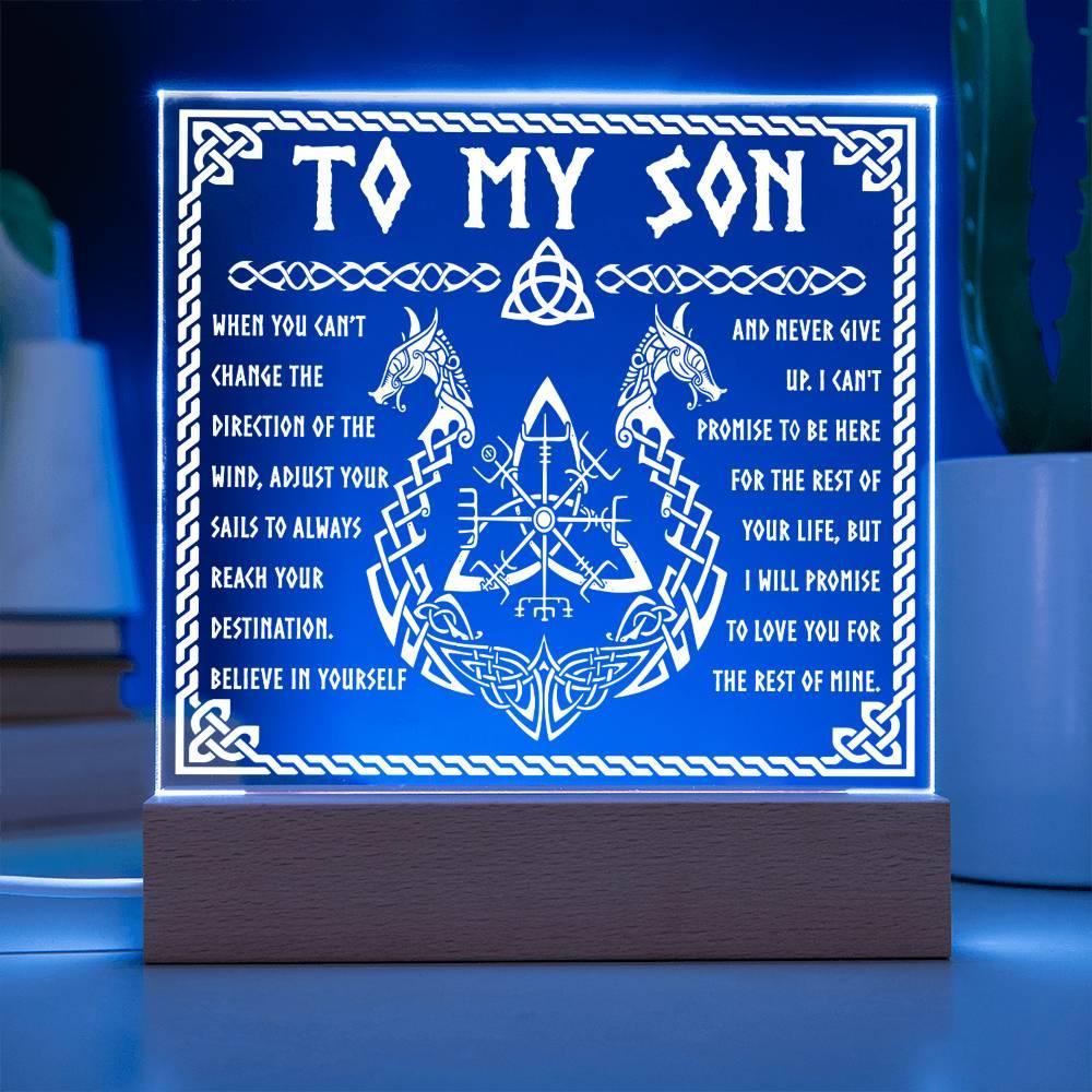 Gift for Son Inspirational Acrylic Plaque Never Give Up - Mallard Moon Gift Shop