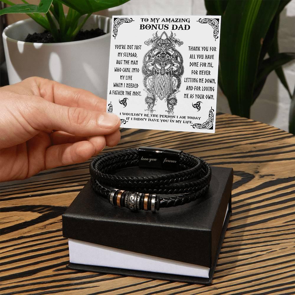 Bonus Dad Gift - When I Needed You Most - Braided Leather Bracelet - Mallard Moon Gift Shop
