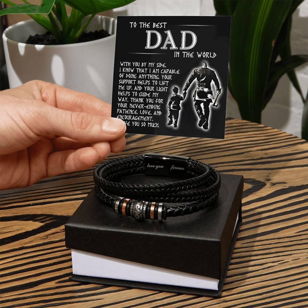 Gift for Dad Leather Bracelet Your Light Guides My Way - Mallard Moon Gift Shop
