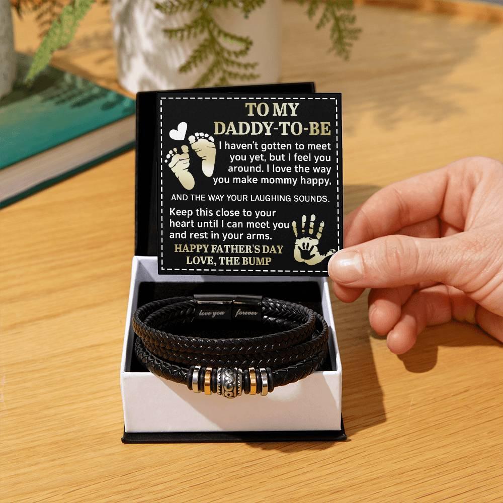 To My Daddy-To-Be Keep This Close To Your Heart Cuban Chain Link Necklace - Mallard Moon Gift Shop