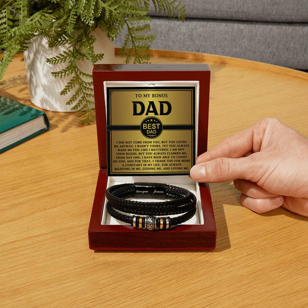 Bonus Dad Gift - Legacy of Love Men's Braided Leather Bracelet with Message Card Set - Mallard Moon Gift Shop