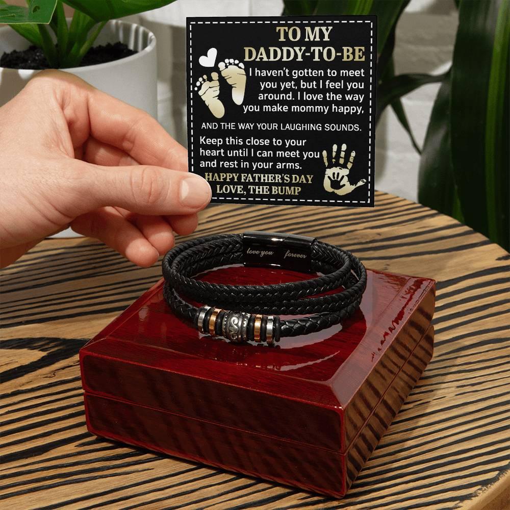 To My Daddy-To-Be Keep This Close To Your Heart Cuban Chain Link Necklace - Mallard Moon Gift Shop