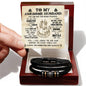 Husband, I Choose You Forever and Always Men's Braided Leather Bracelet - Mallard Moon Gift Shop