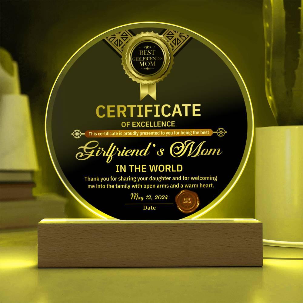 Mother's Day Gift for your Girlfriend's Mom Round Acrylic Plaque - Mallard Moon Gift Shop