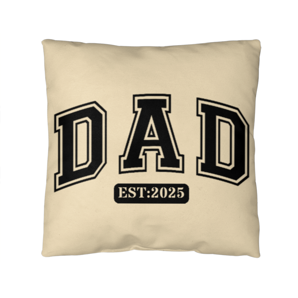 Personalized DAD Throw Pillow – Custom Year Gift for New Dads | Soft Spun Polyester, Double-Sided Print, 5 Sizes Available - Mallard Moon Gift Shop