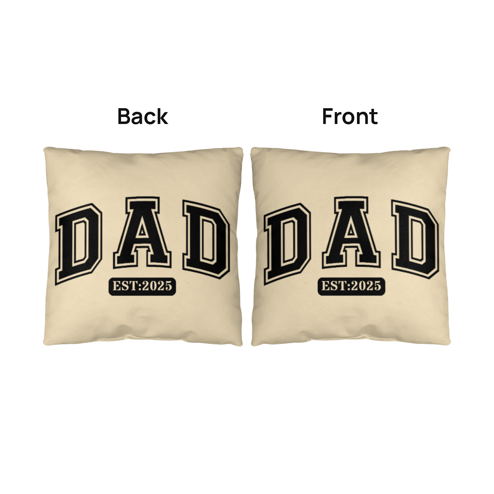 Personalized DAD Throw Pillow – Custom Year Gift for New Dads | Soft Spun Polyester, Double-Sided Print, 5 Sizes Available - Mallard Moon Gift Shop