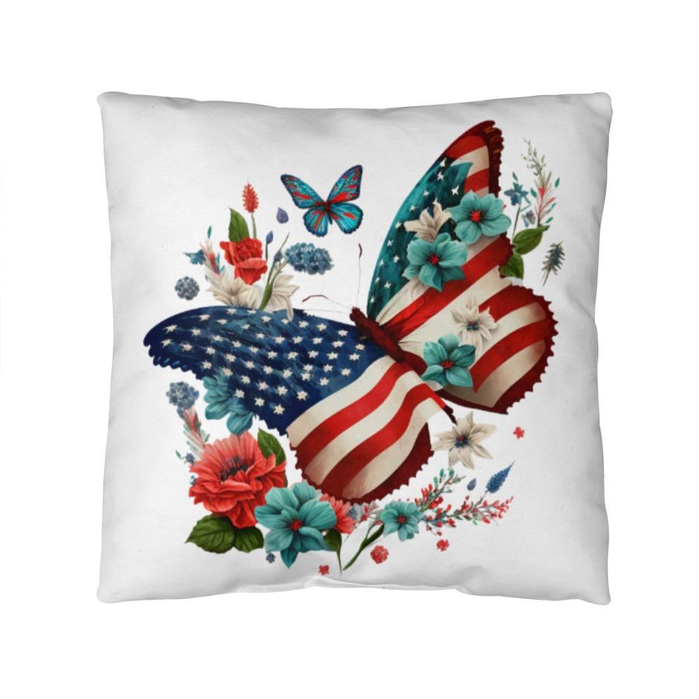 Patriotic Butterfly Comfy Indoor-Outdoor Pillow - Mallard Moon Gift Shop