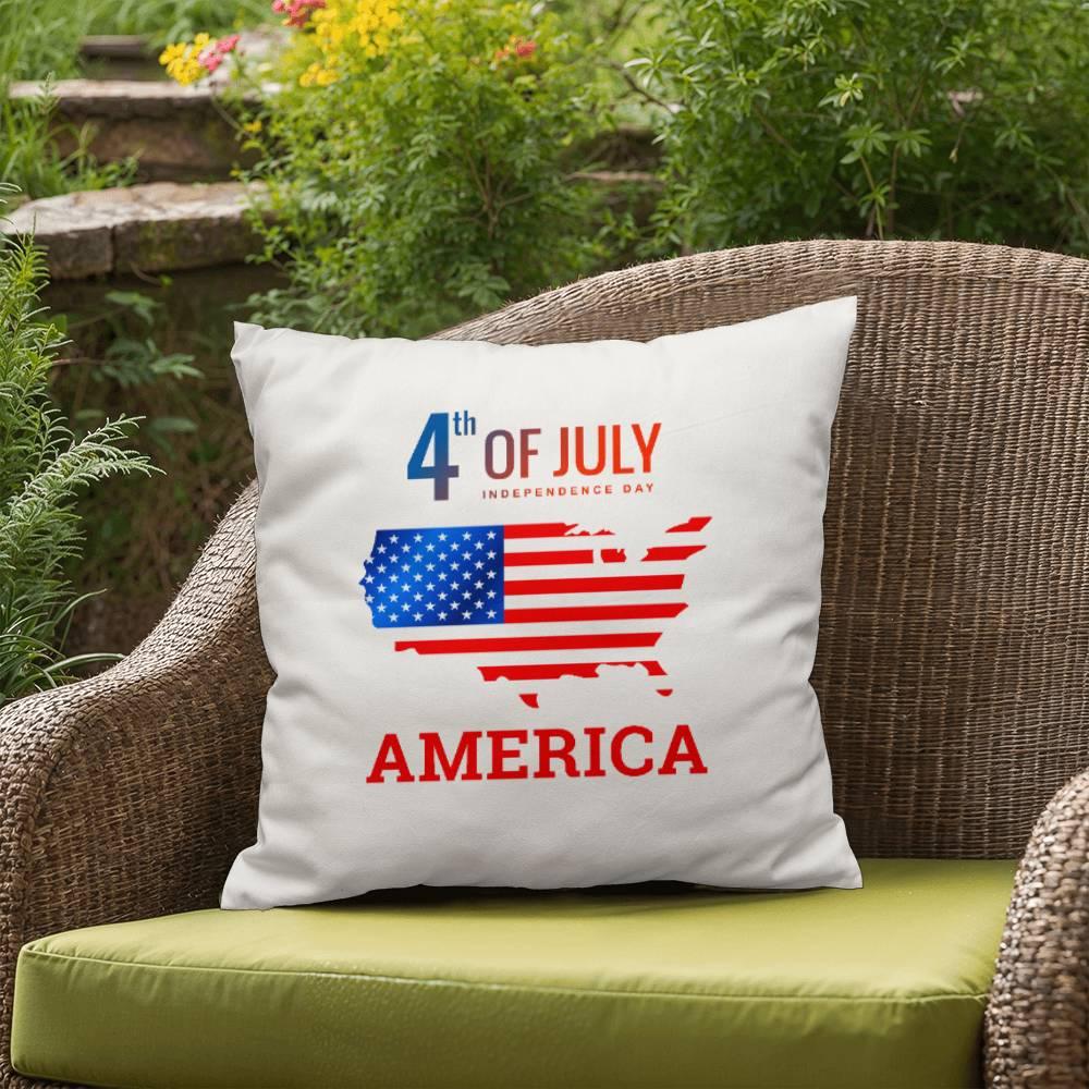 Fourth of July in America Comfy Indoor-Outdoor Pillow - Mallard Moon Gift Shop