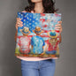 Summertime Kids American Flag Patriotic Pillow Cover - Mallard Moon Gift Shop