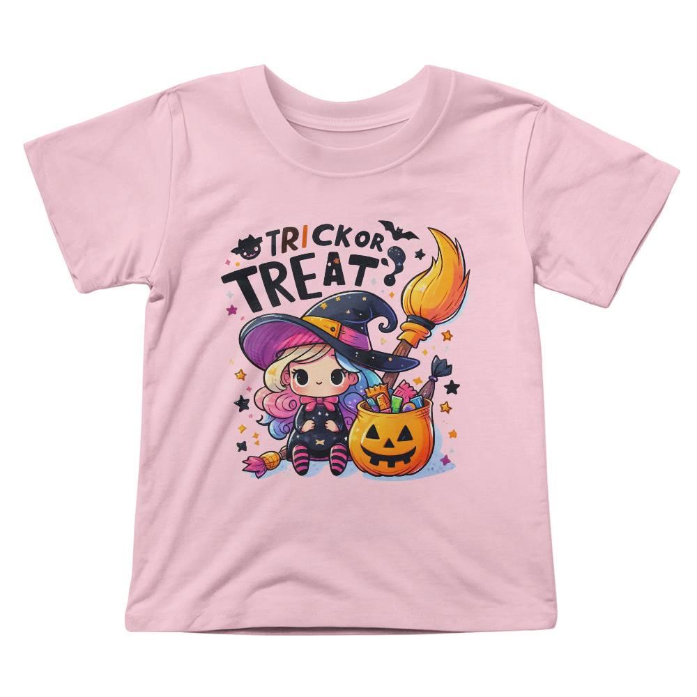Cute Little Witch Trick or Treat Toddler Jersey Tee Shirt - Mallard Moon Gift Shop