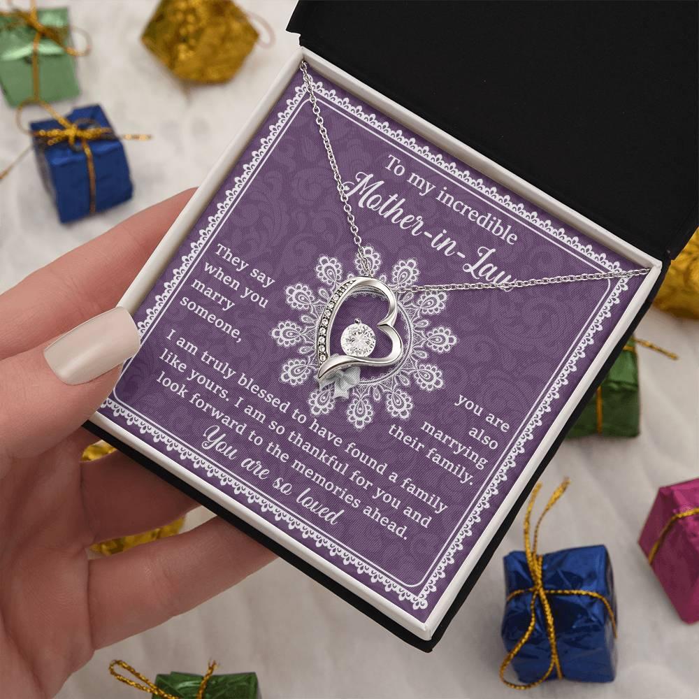 Mother-in-Law Gift I am Truly Blessed for the Memories Ahead Heart Pendant Necklace - Mallard Moon Gift Shop