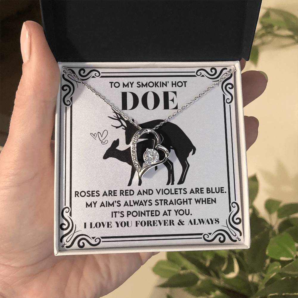 To My Smokin’ Hot Doe: Heart Necklace for the One You’ll Love Forever - Mallard Moon Gift Shop