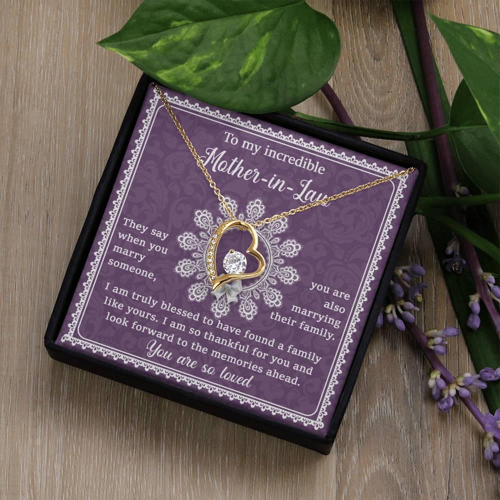 Mother-in-Law Gift I am Truly Blessed for the Memories Ahead Heart Pendant Necklace - Mallard Moon Gift Shop