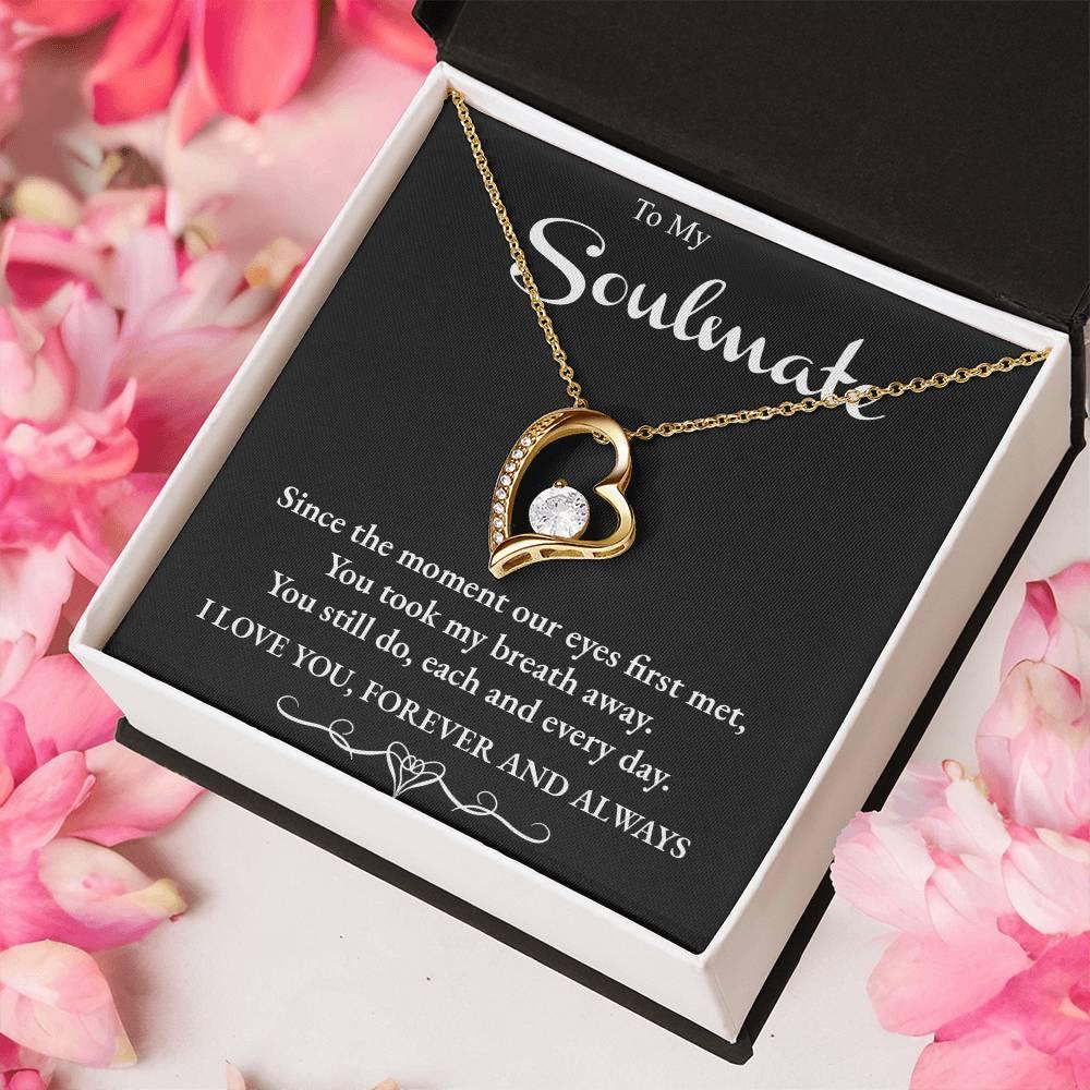 Soulmate You Take my Breath Away Forever Love Heart Necklace - Mallard Moon Gift Shop