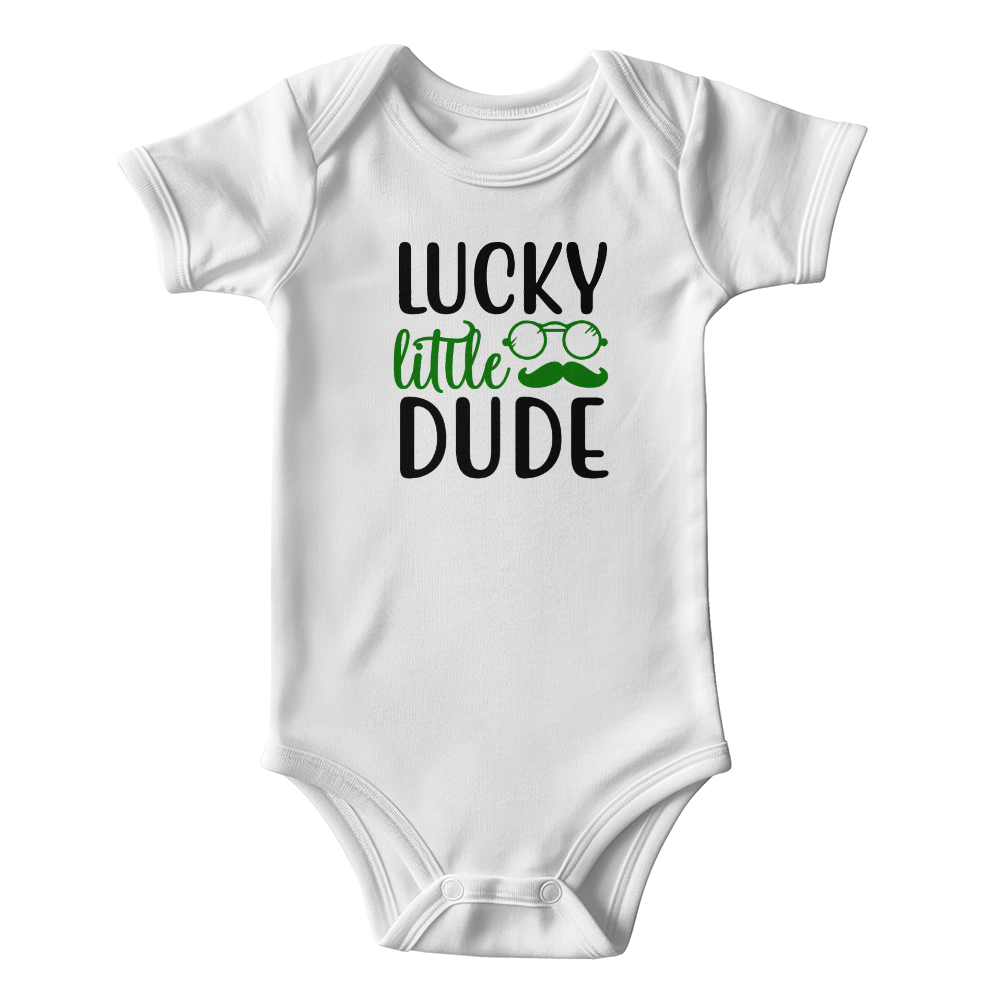 Lucky Little Dude St. Patrick's Day Baby Bodysuit – Funny Irish Holiday Onesie – Soft Cotton Infant Romper – Cute Baby Shower Gift & Lucky Outfit - Mallard Moon Gift Shop