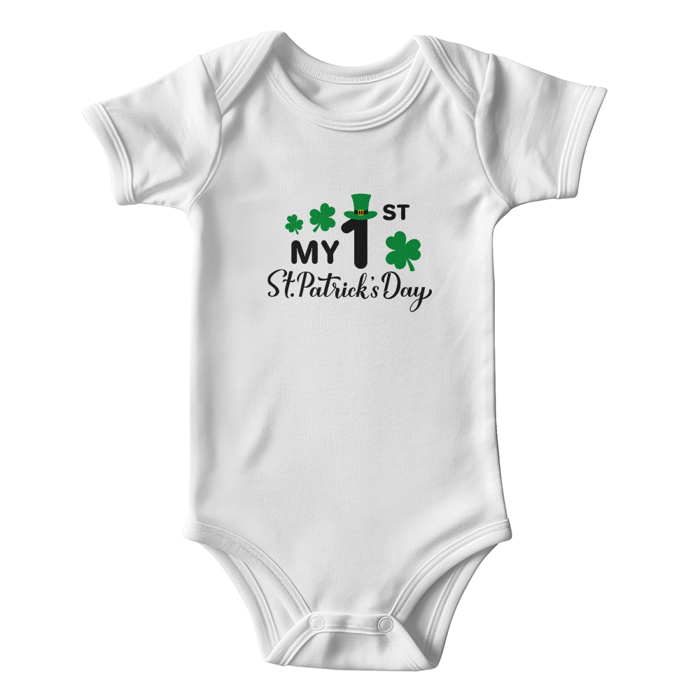 My First St. Patrick's Day Baby Bodysuit – Cute Shamrock Onesie – Soft Cotton Infant Romper – Newborn Irish Holiday Outfit & Baby Shower Gift - Mallard Moon Gift Shop