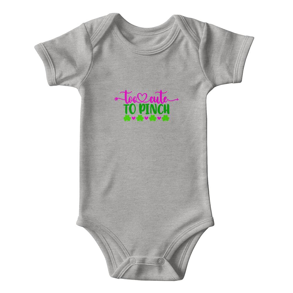 Too Cute to Pinch St. Patrick’s Day Baby Bodysuit – Funny Shamrock Onesie – Soft Cotton Infant Romper – Irish Holiday Outfit & Baby Gift - Mallard Moon Gift Shop