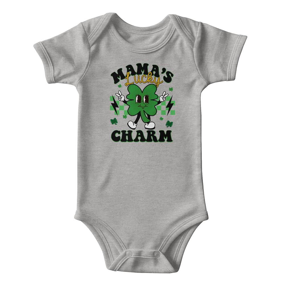 Mama’s Lucky Charm St. Patrick’s Day Baby Bodysuit – Cute Shamrock Onesie – Soft Cotton Infant Romper – Funny Irish Holiday Outfit & Baby Gift - Mallard Moon Gift Shop