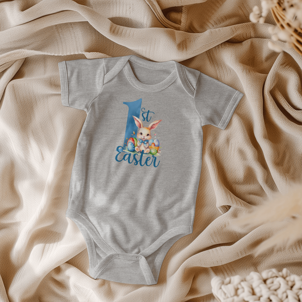 Baby's First Easter Bodysuit – Adorable Bunny & Easter Egg Onesie – Soft Cotton Infant Romper – Newborn Holiday Outfit – Cute Baby Shower Gift - Mallard Moon Gift Shop