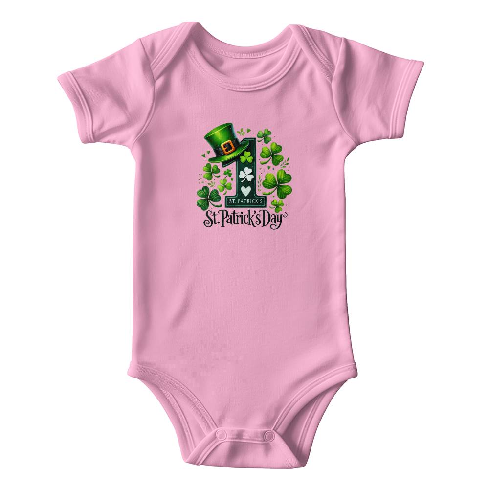 Lucky Clover First St. Patrick’s Day Baby Bodysuit – Cute Shamrock & Leprechaun Hat Onesie – Soft Cotton Infant Romper – Newborn Irish Holiday Outfit - Mallard Moon Gift Shop