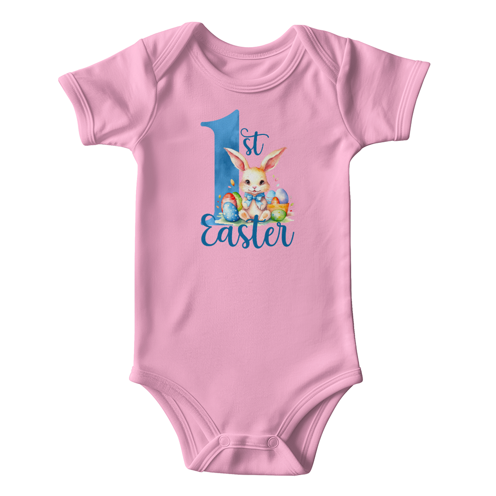 Baby's First Easter Bodysuit – Adorable Bunny & Easter Egg Onesie – Soft Cotton Infant Romper – Newborn Holiday Outfit – Cute Baby Shower Gift - Mallard Moon Gift Shop