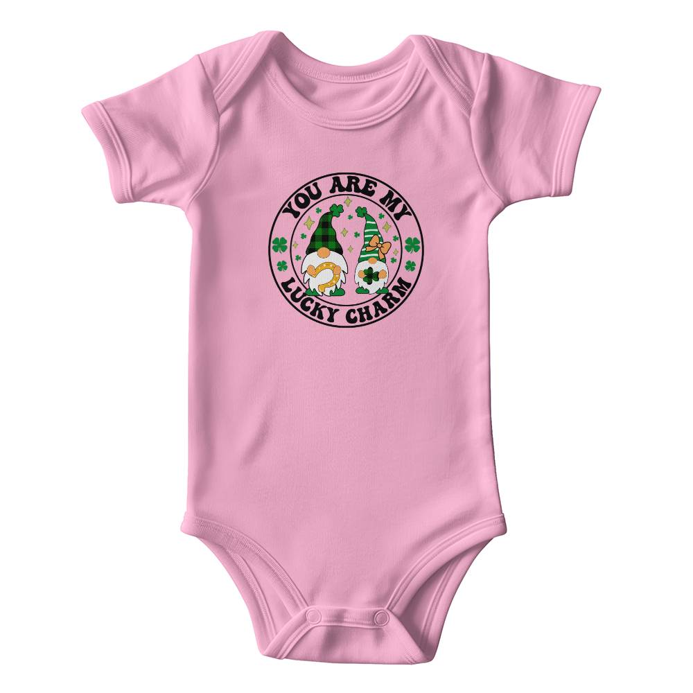 You Are My Lucky Charm St. Patrick’s Day Baby Bodysuit – Cute Gnome & Shamrock Onesie – Soft Cotton Infant Romper – Funny Irish Holiday Outfit & Baby Gift - Mallard Moon Gift Shop