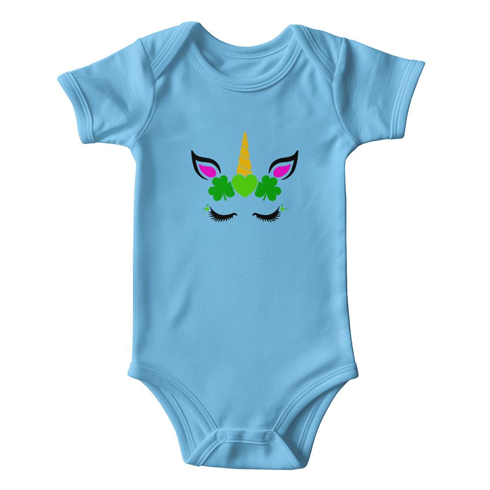 Shamrock Unicorn St. Patrick’s Day Baby Bodysuit – Cute Irish Lucky Charm Onesie – Soft Cotton Infant Romper – Magical Holiday Outfit & Baby Gift - Mallard Moon Gift Shop